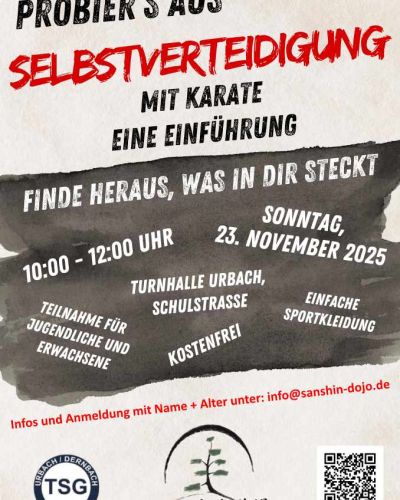 23.11.2025 Schnupperkurs Selbstverteidigung mit Karate
